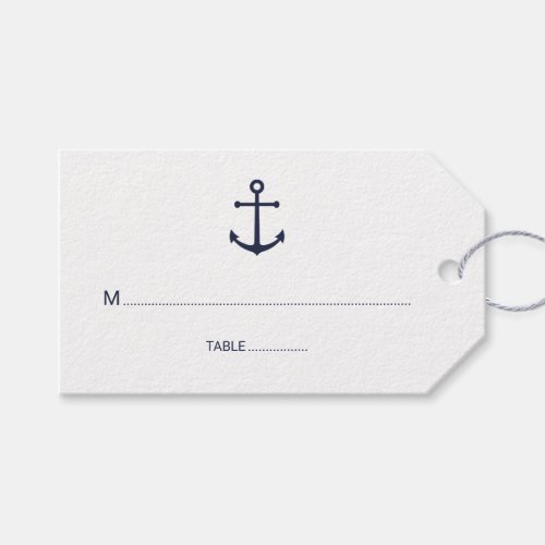 Nautical Navy Blue Anchor Wedding Place Card Gift Tags
