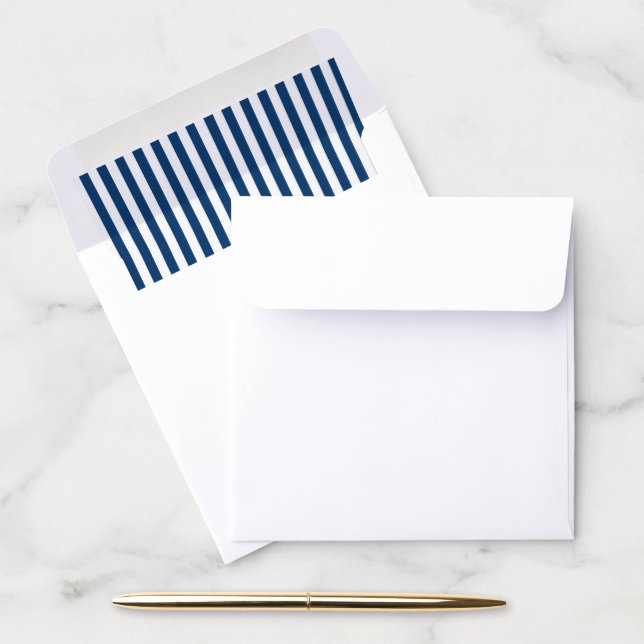 Nautical Navy Blue and White Stripe Envelope Liner (Desk)