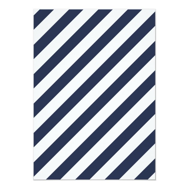 Nautical Navy Blue And White Stripes Bridal Shower Invitation