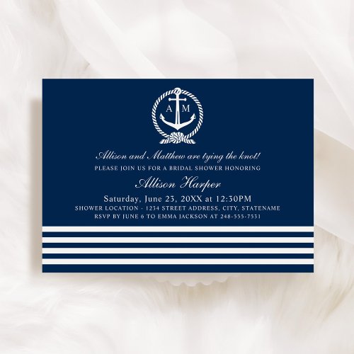 Bridal Shower Invitations | Nautical Stripes Theme