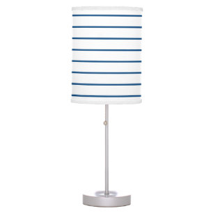 Nautical Navy Blue and White Stripes Table Lamp