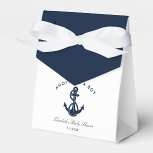 Nautical Navy Blue Boat Anchor Baby Shower Favor Boxes