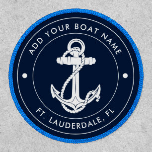 Nautical Navy Blue Boat Anchor Custom Patch