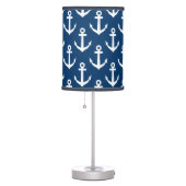 Nautical navy blue boat anchor pattern table lamp (Right)