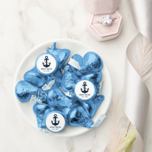 Nautical Navy Blue Boat Name Anchor Hershey®'s Kisses®