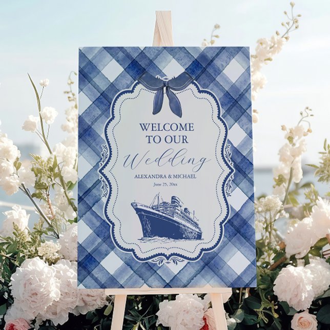 Nautical Navy Blue Cruise Wedding Foam Board (Creator Uploaded)