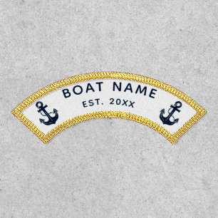 Nautical Navy Blue Custom Boat Name Patch