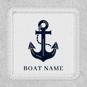 Nautical Navy Blue Custom Boat Name Patch