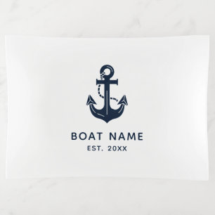 Nautical Navy Blue Custom Boat Name Trinket Tray