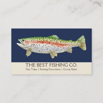 Nautical Navy Blue Fishing Guide Lake Charter Boat Business Card by EverythingBusiness at Zazzle