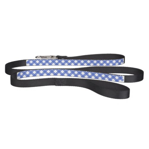 Nautical Navy Blue Gingham Pattern Dog Leash