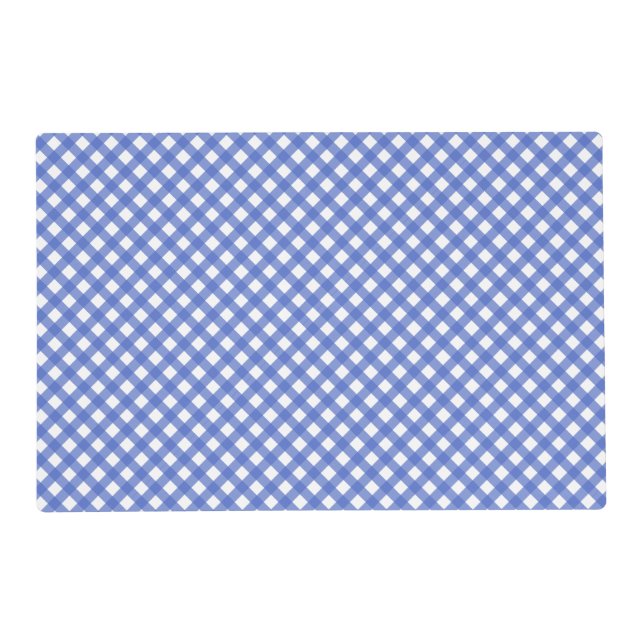 Nautical Navy Blue Gingham Pattern Placemat (Front)