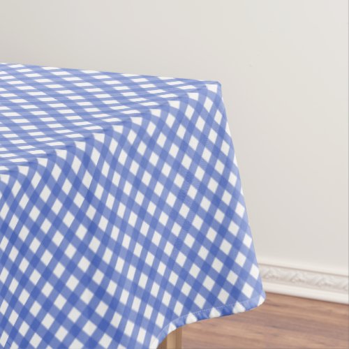 Nautical Navy Blue Gingham Pattern Tablecloth