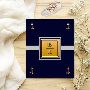 Nautical Navy Blue Gray Budget Wedding Invitation Flyer