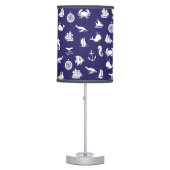 Nautical Navy Blue Home and Room Decor Lamp (Front)
