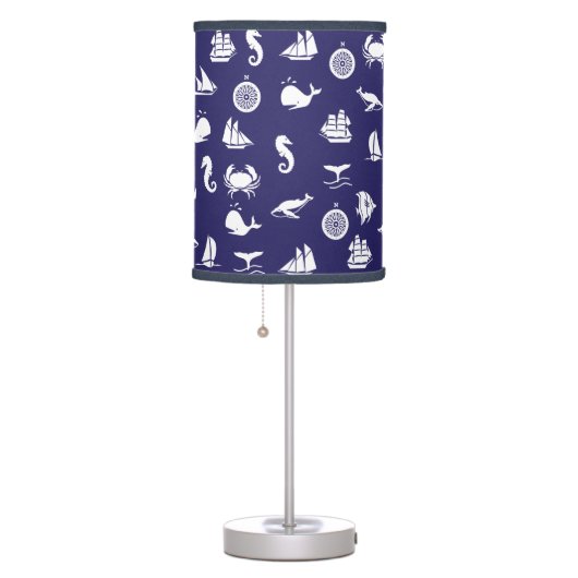 Nautical Navy Blue Home and Room Decor Lamp (Right)