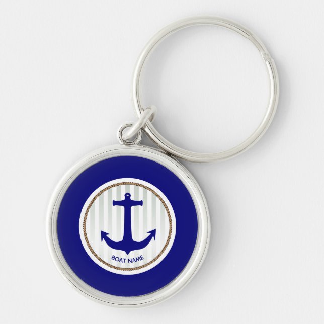 Nautical Navy Blue Keychain (Front)