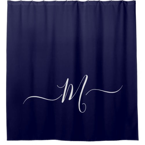 Nautical Navy Blue  Monogram initial Shower Curtain