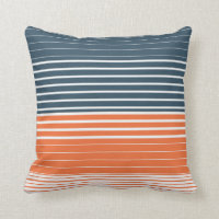 Nautical Navy Blue Orange Stripes