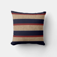 Nautical Navy Blue & Red Stripes