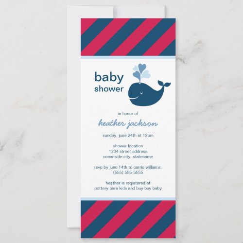 Baby Shower Invitation | Nautical Preppy Whale