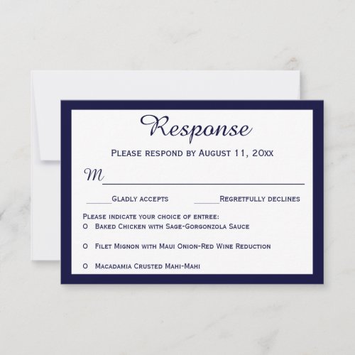 Nautical Navy Blue Sailboat Wedding RSVP Cards