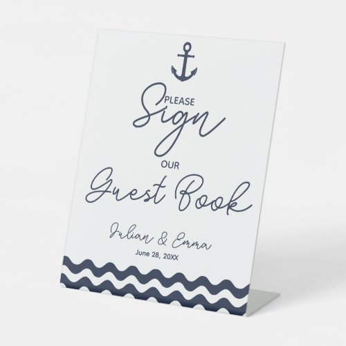 Nautical Navy blue sign our guestbook