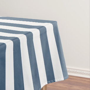 Nautical navy blue stripes Baby shower Tablecloth
