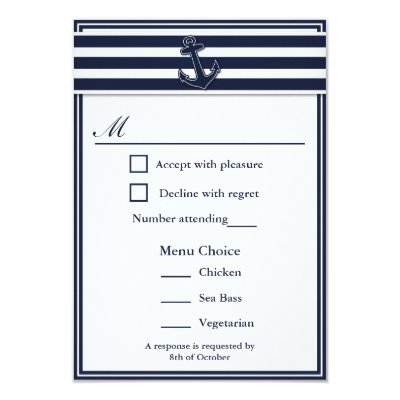 Beef Fish En 3 Entree Choice Wedding Rsvp Card Zazzle