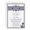 Nautical Navy Blue Swallows Wedding Invitation