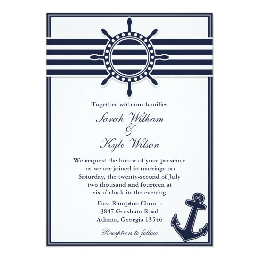 Navy Themed Wedding Invitations 2