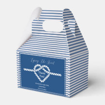 Nautical Navy Blue Tying Knot Stripes Wedding