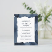 Nautical Navy Blue Watercolor Bridal Shower Invitation Postcard (Standing Front)