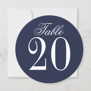 Nautical Navy Blue Wedding Circle Table Number