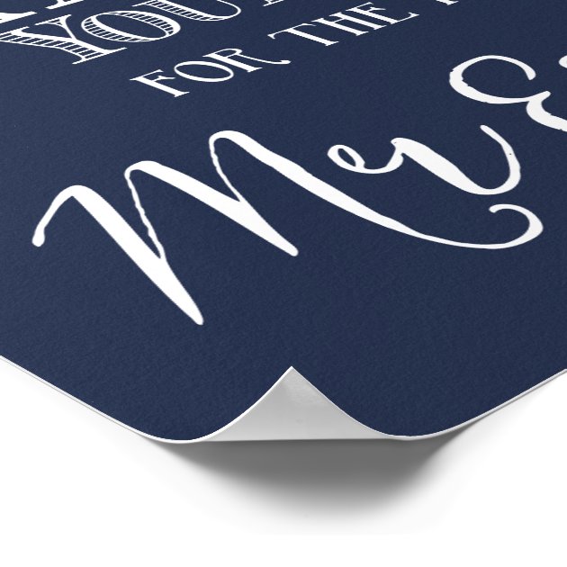 Nautical Navy Blue Wedding Leave A Note Sign Print