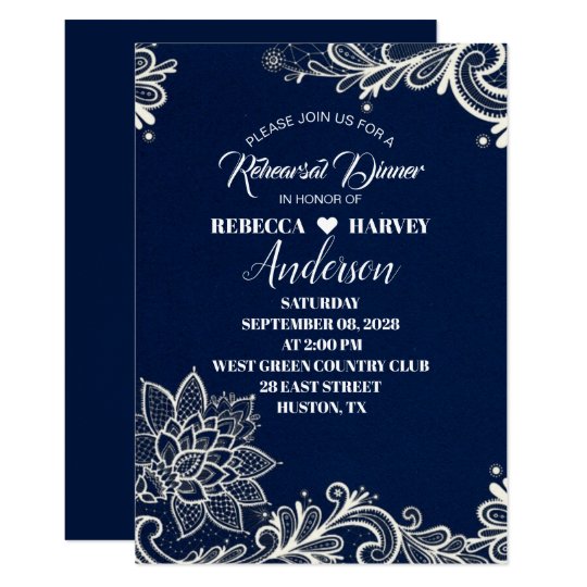 nautical navy blue wedding rehearsal dinner invitation | Zazzle.com
