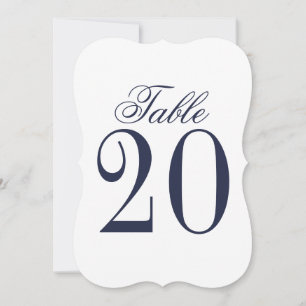 Nautical Navy Blue Wedding Table Number