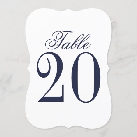 Nautical Navy Blue Wedding Table Number