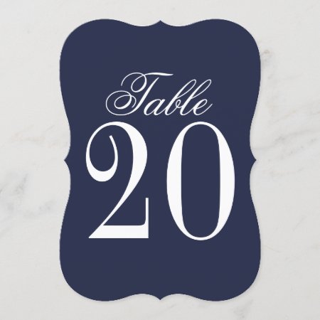 Nautical Navy Blue Wedding Table Number