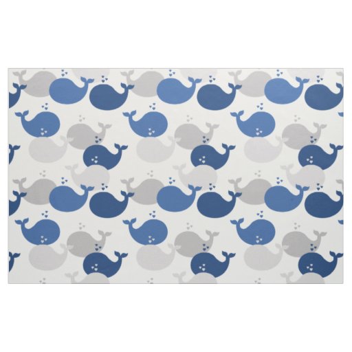 Nautical Navy Blue Whale Ocean Animals Sea Life  Fabric