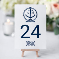 Nautical Navy Blue White Anchor Monogram Wedding