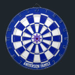 Nautical Navy Blue & White Bicolor Dart Board<br><div class="desc">Nautical navy blue & white bicolor Dart Board.</div>