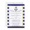 Nautical Navy Blue/White BOY Baby Shower Invites