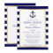 Nautical Navy Blue/White Bridal Shower Invitations