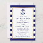 Nautical Navy Blue/White Bridal Shower Invitations