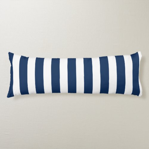 Nautical Navy Blue  White Striped  Body Pillow