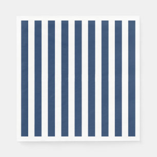 Nautical Navy Blue & White Striped Napkins