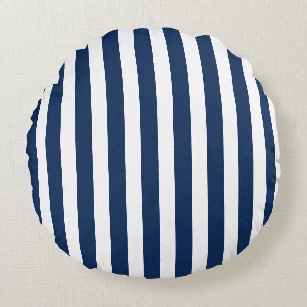 Navy round online pillow