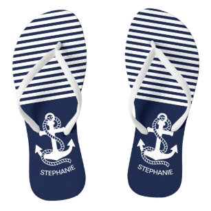 nautical flip flops ladies