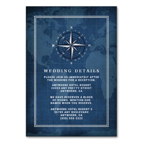 Nautical Navy Blue  White Wedding Enclosure Cards